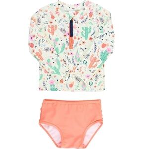 Ruffle Butt Desert Blossoms Bikini Set, Pink/Coral multi, size 8, NWT